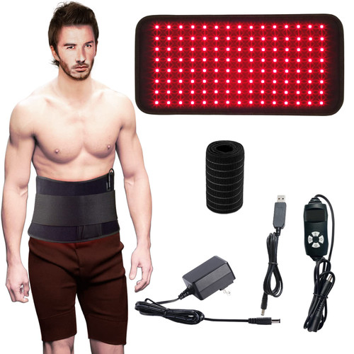 ZYOCEAN Near Infrared Light 850nm Therapy Device for Body 660nm red Light Therapy Belt for Muscle Pain Relief LED Wearable Wrap Red Light Pad Deep Penetrating Body Joints Muscle Benefits