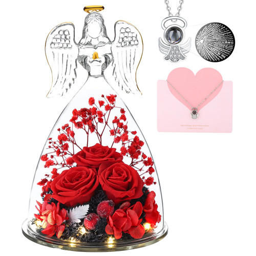 Mothers Day Birthday Gifts for Mom,Mom Gifts,Rose Angel Gifts for Women, Angel Figurines with Three Preserved Red Rose & Necklace, Angel Figurines for Mothers Day Anniversary Birthday Gifts for her Mothers Day Birthday Gifts for Mom,Mom Gifts,Rose Angel Gifts for Women, Angel Figurines with Three Preserved Red Rose & Necklace, Angel Figurines for Mothers Day Anniversary Birthday Gifts for her