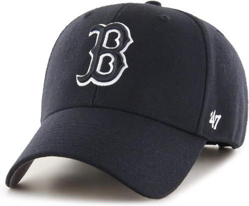 '47 MLB Black White Outline Primary Logo MVP Adjustable Structure Hat, Adult One Size Fits All - Boston Red Sox - Black '47 MLB Black White Outline Primary Logo MVP Adjustable Structure Hat, Adult One Size Fits All - Boston Red Sox - Black