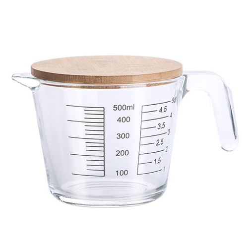1pc Graduated Cup Pudding Cups Baking Measuring Cup Glass Measuring Cups Glass Bowl Beaker Mug Milk Glass Cup Clear Coffee Mug Coffee Mugs Measuring Cups with Scale Wooden Tool Mix