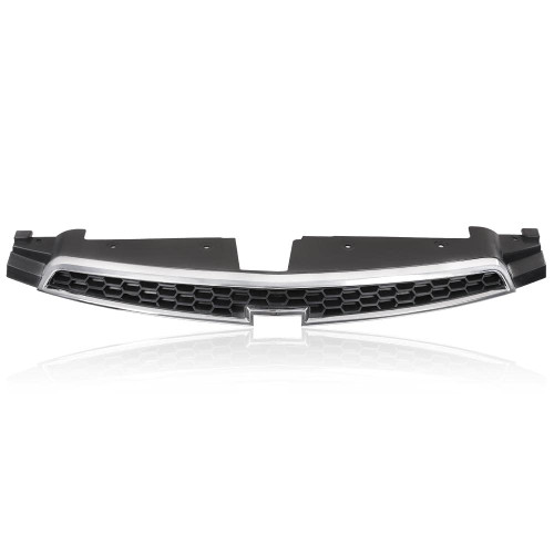 CNNELL Front Bumper Upper Grille Chrome Trim Grill Compatible With 2011 2012 2013 2014 Chevy Cruze, GM1200623, 96981100, 104-02236