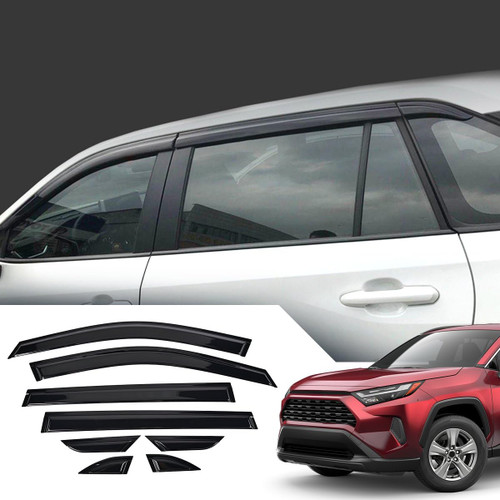 Xomzema Auto Window Visors Rain Guards Shield, Window Vent Visors Shades Wind Deflectors for Toyota RAV4 2019-2023