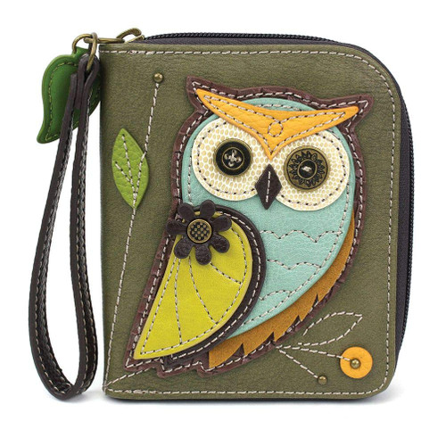 Chala Handbags Owl Generation A Zip-Around Wallet/Wristlet Owl Collectors Owl Lover