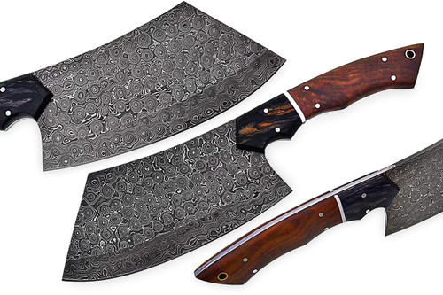 Nooraki CK-B58 Full Tang Butcher Knife Handmade Forged Kitchen Chef Knife 256 Damascus Steel Layers Butcher Cleaver with Leather Knife Sheath Nooraki CK-B58 Full Tang Butcher Knife Handmade Forged Kitchen Chef Knife 256 Damascus Steel Layers Butcher Cleaver with Leather Knife Sheath