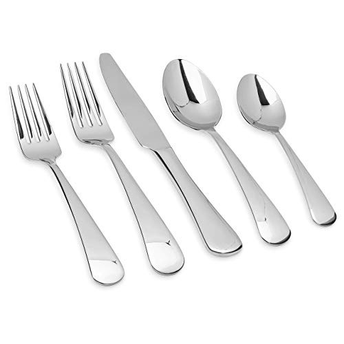 MIKASA 20 Piece Opulent Flatware Cutlery Dining Set Service for 4-18/10 Stainless Steel (brown box)