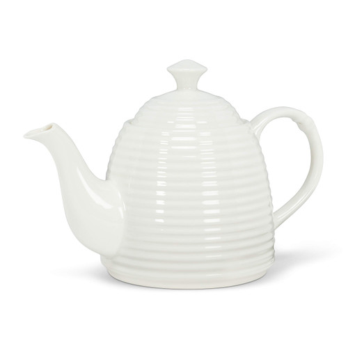 Abbott Collection 27 TPOT Beehive Shaped Teapot-9.5" L (28oz), 9.5 inches L, White