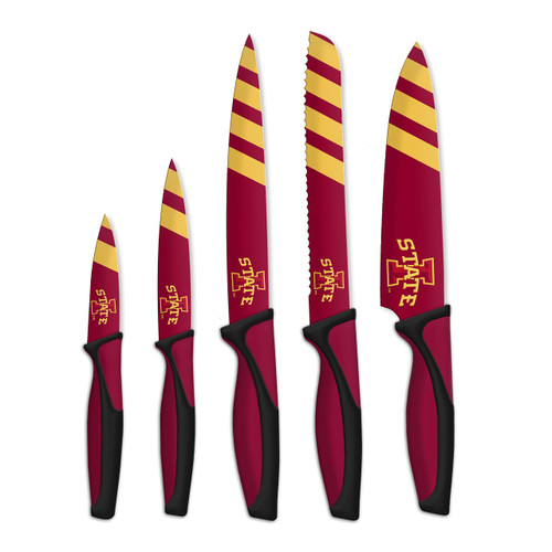 The Sports Vault NCAA Iowa State Cyclones 5-Piece Kitchen Knife Set