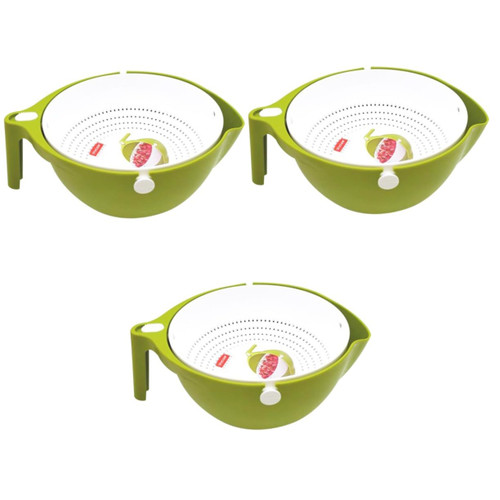 Cabilock 3 Pcs Vegetable Wash Bowl Veggie Strain Basket Vegetable Washing Basket Rice Washing Bowl Spaghetti Drain Basin Rice Filter Rice Colander Strainer Drain Basket Portable Fruit