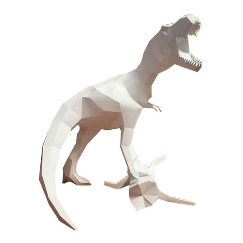 Roaring Tyrannosaurus Rex 3D Origami Puzzle Geometric Paper Model DIY Home Decoration Creative Paper Sculpture Handmade Paper Trophy