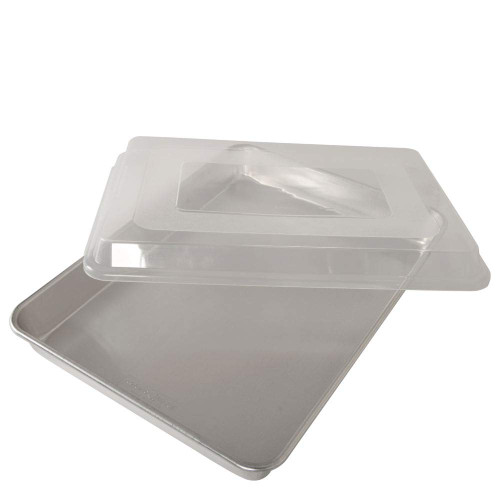 Nordic Ware Hi-Side Sheet Cake Baking Pan with Lid Aluminum Aluminum Nordic Ware Hi-Side Sheet Cake Baking Pan with Lid Aluminum Aluminum