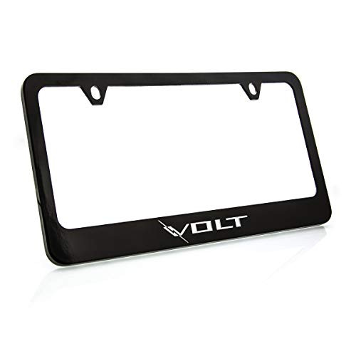 Chevrolet Volt License Plate Frame (2 Hole/Brass, Black/Wide)