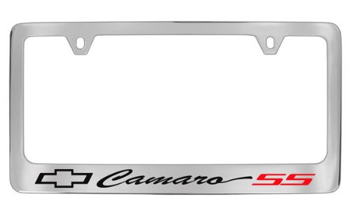 Chevrolet Camaro SS Chrome Plated Metal License Plate Frame Holder Chevrolet Camaro SS Chrome Plated Metal License Plate Frame Holder