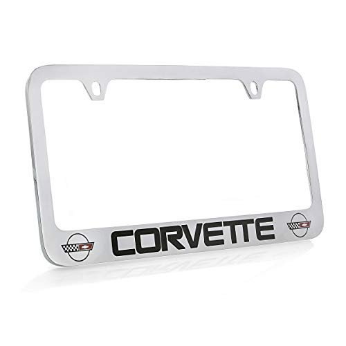 Chevrolet Corvette C4 Chrome Plated Metal License Plate Frame Holder