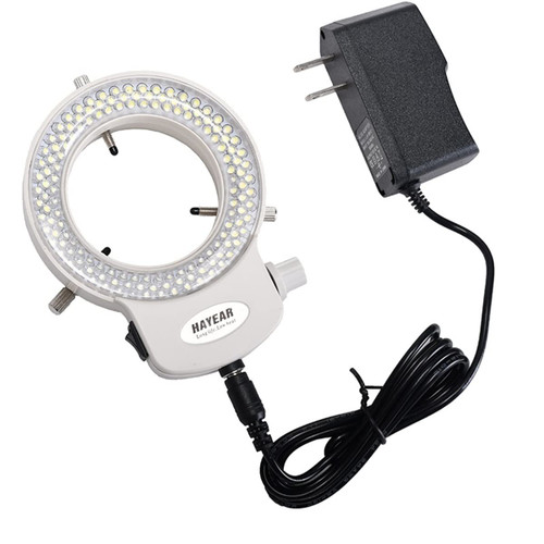 XuuSHA Handheld Digital Microscope Accessories Adjustable Microscope Ring Light 144 LED Stereo Microscope Illuminator with Power Adapter Microscope Accessories (Color : White)