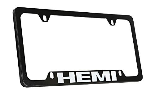 Dodge Ram Hemi License Plate Frame (4 Hole / Brass, Black / Bottom)
