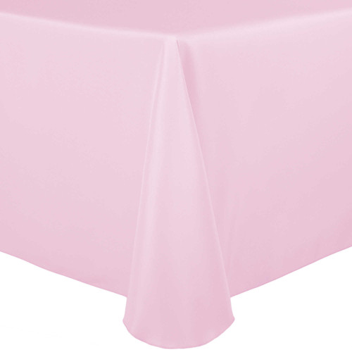 ULTIMATE TEXTILE 60 x 102-Inch Oval Polyester Linen Tablecloth Blush Ice Pink