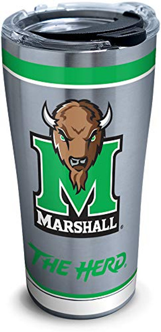 Tervis 1297941 Marshall Thundering Herd Tradition Insulated Tumbler with Clear and Black Hammer Lid, 20 oz Stainless Steel, Silver Tervis 1297941 Marshall Thundering Herd Tradition Insulated Tumbler with Clear and Black Hammer Lid, 20 oz Stainless Steel, Silver