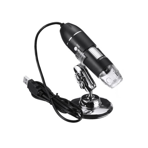 Microscope Accessories Kit Adjustable 500X/1000X/1600X 2MP Handheld Digital Microscope Magnifier Camera Stand Microscope with 8LEDs Microscope Slides (Magnification : 1000X)