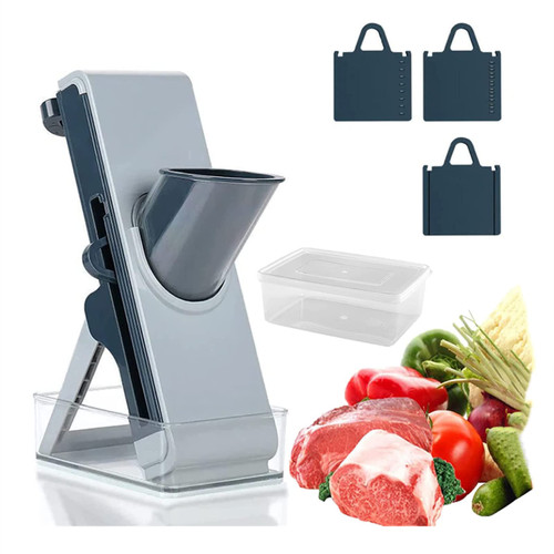 GHQYP Best Mandoline Slicer, for Potatoes,Vegetable,Meat,Onions Adjustable Vegetable Chopper, Fruit Slicer with Container, Thickness Adjuster Multi Blades