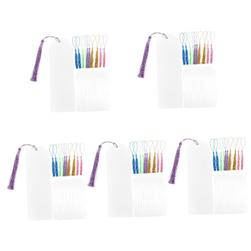 Operitacx 5 Sets Acrylic Bookmark Delicate Book Marker Decorative Bookmark Gift Blank Bookmarks Craft Teacher Bookmarks Acrylic DIY Bookmark DIY Bookmarks Book Label Tassel Page Polyester