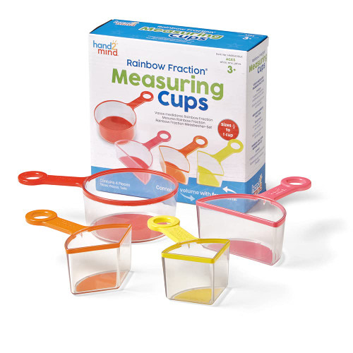 Learning Resources HM93439-UK Rainbow Fraction Measuring Cups (Set of 4), Multi