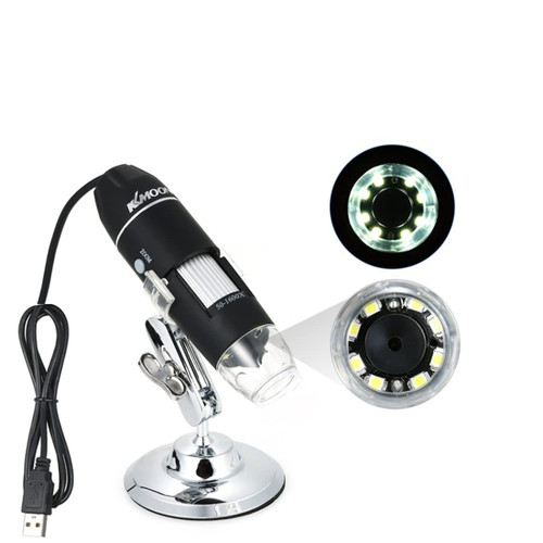 ZTBH Microscope Accessories Kit Adjustable 1600X 1000X Digital USB Microscope Endoscope Camera 0.3MP 8 LED Microscope Slides (Color : 1600X)