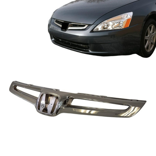 CarPartsDepot Replacement Parts for 2003-2005 ACCORD 4-DOOR SEDAN Front Grille Grill Chrome Without Emblem HO1200158 HO1200158
