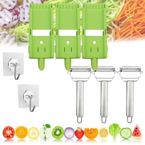 Zestio Peeler, Zestio Multi Peeler Set, Zestio Tool Multi Potato Peeler, Multifunctional Fruit and Vegetable Peeler, Veggie Slicer for Small Job in Kitchen (3 Sets)