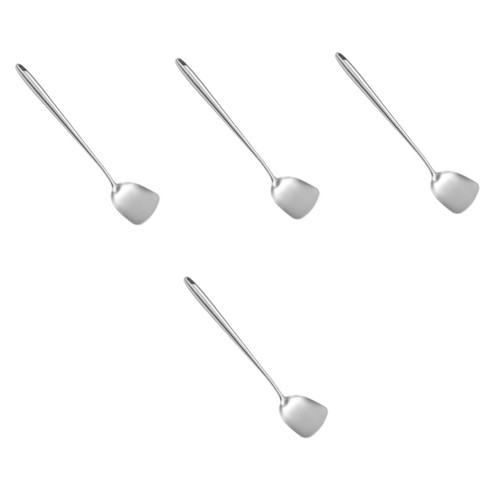 YARNOW 4pcs Stainless Steel Spatula Kitchen Cooking Spatula Handle Spatula for Cooking Metal Spatula Frying Spatula Stainless Steel Cooking Utensils Kitchen Spatula Food Shovel Universal