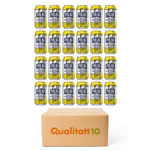 Polar Premium Seltzer Sparkling Water Lemon 12 fl oz 24 Pack by Qualitatt