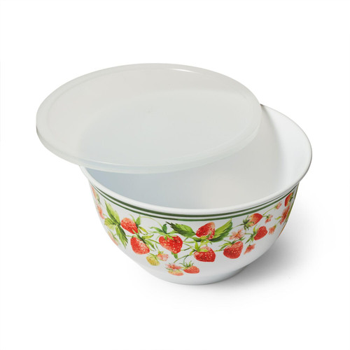 Sur La Table Wild Strawberry Melamine Bowl with Lid, Red