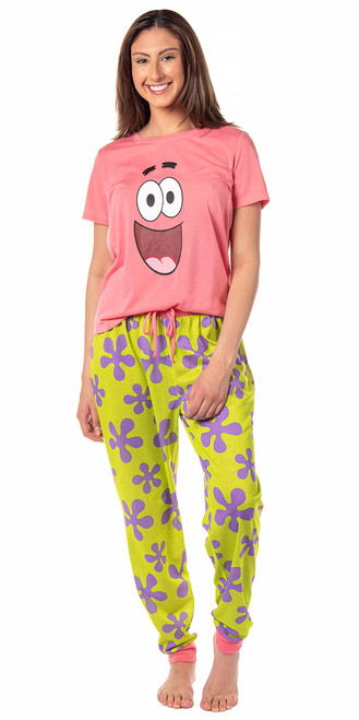 Nickelodeon Womens' SpongeBob SquarePants Patrick Star Sleep Pajama Set (Medium) Multicolored