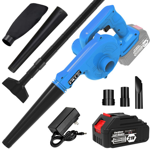 Cordless Leaf Blower with 4.0Ah Battery and Charger, 2-in-1 Small Battery Powered Leaf Blower & Electric Vacuum for Lawn Care, Portable Lightweight Mini Leaf Blowers for Cleaning Yard/Snow/Car/Trash
