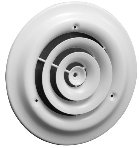 12" Round Ceiling Diffuser - Easy Air Flow - HVAC Duct [White] [16" Outer Dimensions]