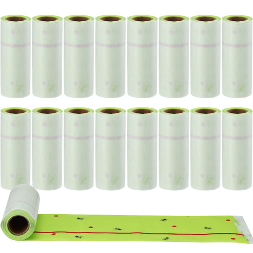 Kittmip 12 Rolls Fly Traps Indoor for Home 30 Feet Each Roll Outdoor Fruit Fly Traps Disposable Fly Paper Spotted Lantern Fly Tree Tape Sticky Barrier for Protecting Trees