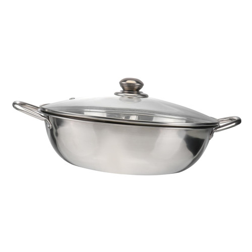 UTHCLO Griddle Wok Work on Induction Shabu Pot Shabu Shabu Hot Pot Chinese Hot Pot Hot Pot Cookware Hot Pot Pot with Divider Stainless Steel Cookware Mandarin Duck Pot Pan Gas