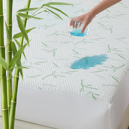 L'AGRATY 100% Waterproof Queen Mattress Protector - Bamboo Mattress Cover Queen Size Bed Fitted 8"-21" Deep Pocket: Cooling & Ultra-Soft Breathable Bed Mattress Pad Cover, Noiseless Washable L'AGRATY 100% Waterproof Queen Mattress Protector - Bamboo Mattress Cover Queen Size Bed Fitted 8"-21" Deep Pocket: Cooling & Ultra-Soft Breathable Bed Mattress Pad Cover, Noiseless Washable