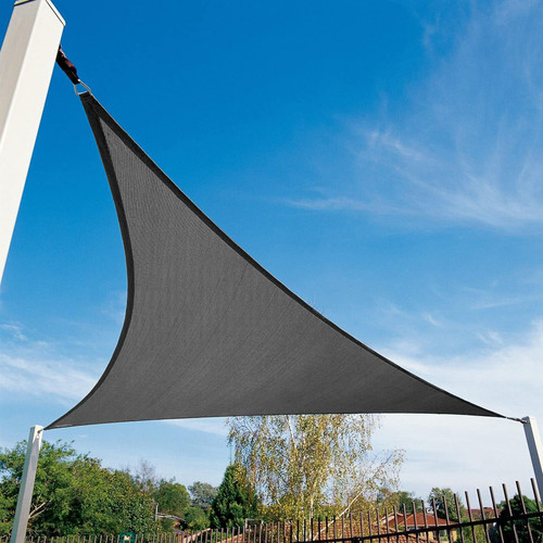 Amagenix Curved Sun Shade Sails Canopy, Dark Grey Outdoor Shade Canopy 16'X16'X16' 95% UV Block Breathable Canopy for Outdoor Patio Garden Backyard (We Make Custom Size)