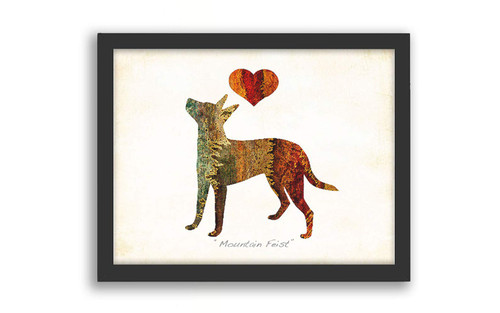 Mountain Feist Framed Dog Breed Watercolor Art Print by Dan Morris