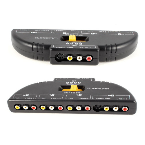 Optimal Shop 4-Way Audio Video AV RCA Switch Game Selector Box Splitter Black