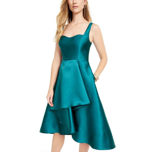 Adrianna Papell Womens A-Line Dress Sculpted Hi-Low Blue 10
