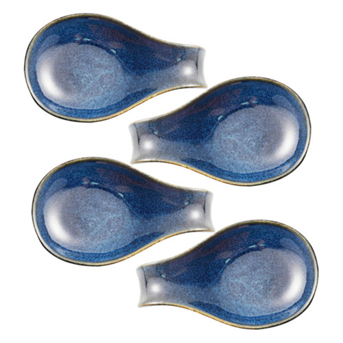 Zerodeko 4pcs spoon spoon holder ceramic spoon rest scoop rest turner spatula spoon rest ceramic coffee spoon wood spoon rest dinner spoon holder spoon supply non-slip ceramics Accessories