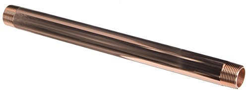 Jaclo 801-34.12-PCU Brass Vertical Drop Nipple, 3/4" IPS x 12", Polished Copper