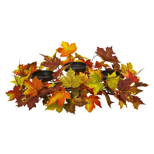 Nearly Natural Maple Leaf Artificial Arrangement Candelabrum