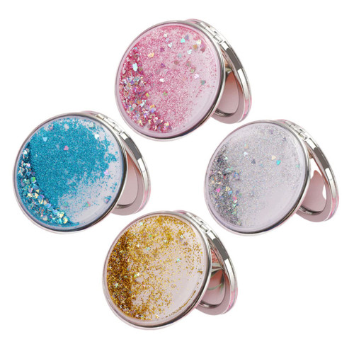FOMIYES 16 Pcs Quicksand Makeup Mirror Travel Magnifying Mirror Pocket Mirror for Women Foldable Travel Mirror Purse Mirror Compact Portable Travel Makeup Girl Child Abs Small Hand Mirror