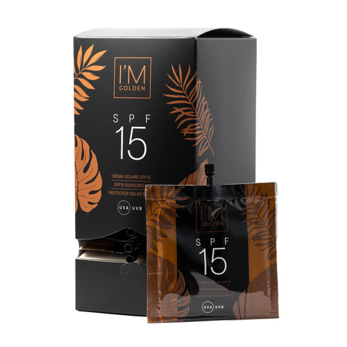 I'M GOLDEN Protective Tanning Cream SPF 15 Sunscreen 25 ml (0.84 Fl. Oz.) with Aloe Vera and Vitamin E, Promotes Golden and Long-lasting Tan, Suitable for Sun Tanning and Tanning Beds I'M GOLDEN Protective Tanning Cream SPF 15 Sunscreen 25 ml (0.84 Fl. Oz.) with Aloe Vera and Vitamin E, Promotes Golden and Long-lasting Tan, Suitable for Sun Tanning and Tanning Beds