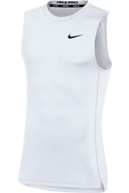 Nike Mens Pro Sleeveless Fitted Training Tee (Medium White)
