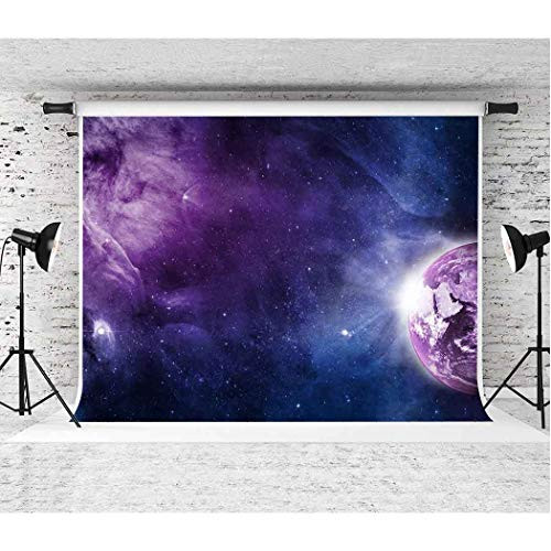 Purple Universe Backdrop EARVO 10x7ft Starry Galaxy Shining Stars Cosmic Photography Background YouTube Space Themed Party Cotton Backdrop Studio Video Props EAXC115