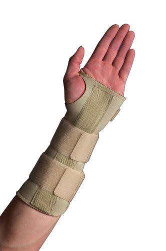 Thermoskin Wrist Brace, Hand Brace, Carpal Tunnel Brace with Dorsal Stay, Beige, Left, Small