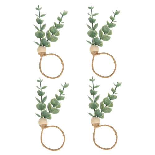 ABOOFAN 20 Pcs Napkin Buckle Adornos para Mesa De Wedding Napkin Rings Green Ring Tropical Napkin Rings Napkin Holders for Tables Dinner Table Decor Vintage Wood Decorations Western Style